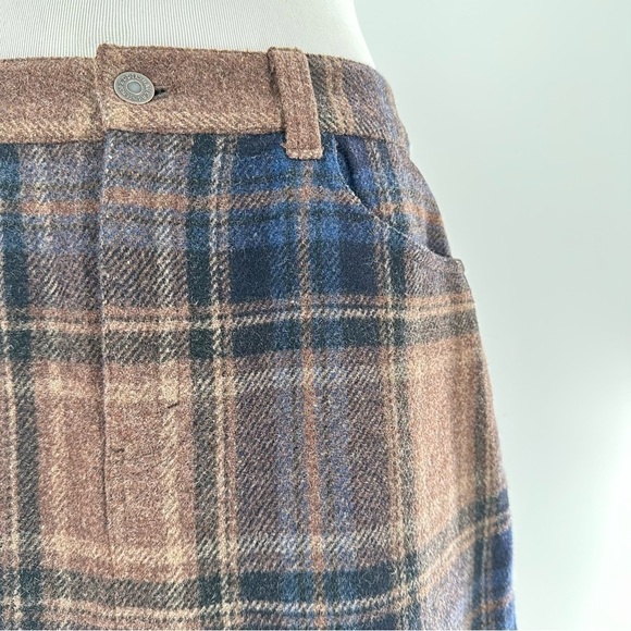Eddie Bauer skirt size 8 multicolored 78% wool plaid Academia pencil equestrian - Picture 2 of 14